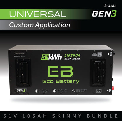 51V 105AH Skinny Battery Bundle / Universal