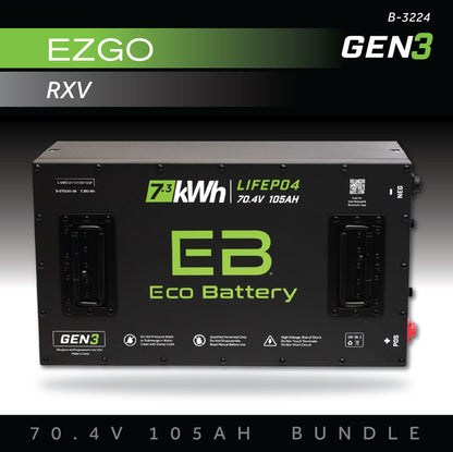 70V 105AH Eco Battery Bundle / EZGO RXV