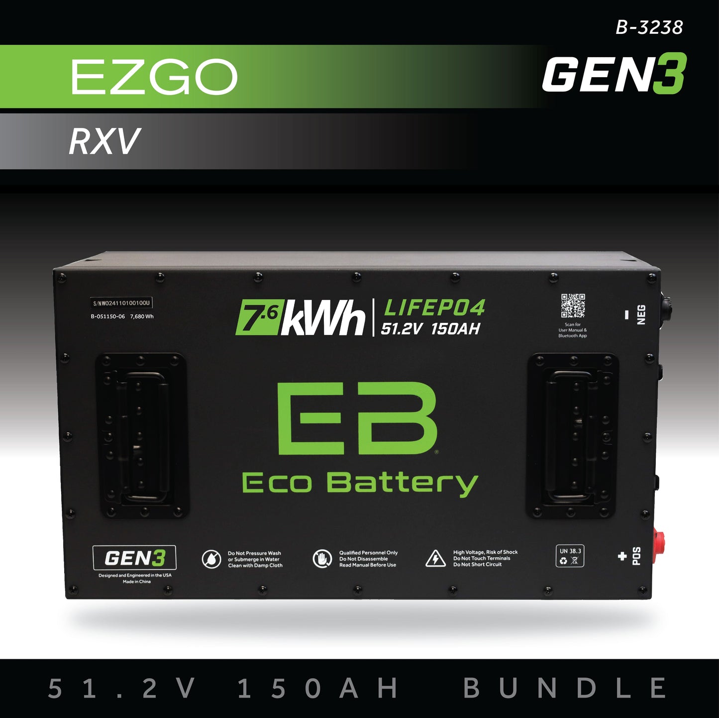 51V 150AH Battery Bundle / EZGO RXV