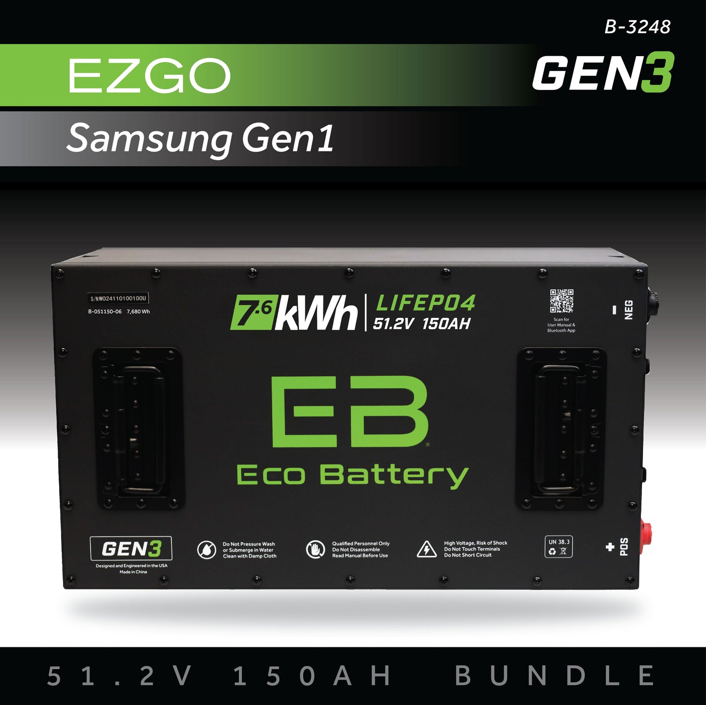 51V 150AH Battery Bundle / EZGO RXV Samsung Gen1 (2017-2021)