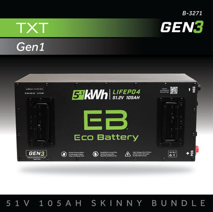 51V 105AH Skinny Battery Bundle / EZGO TXT Samsung Gen1