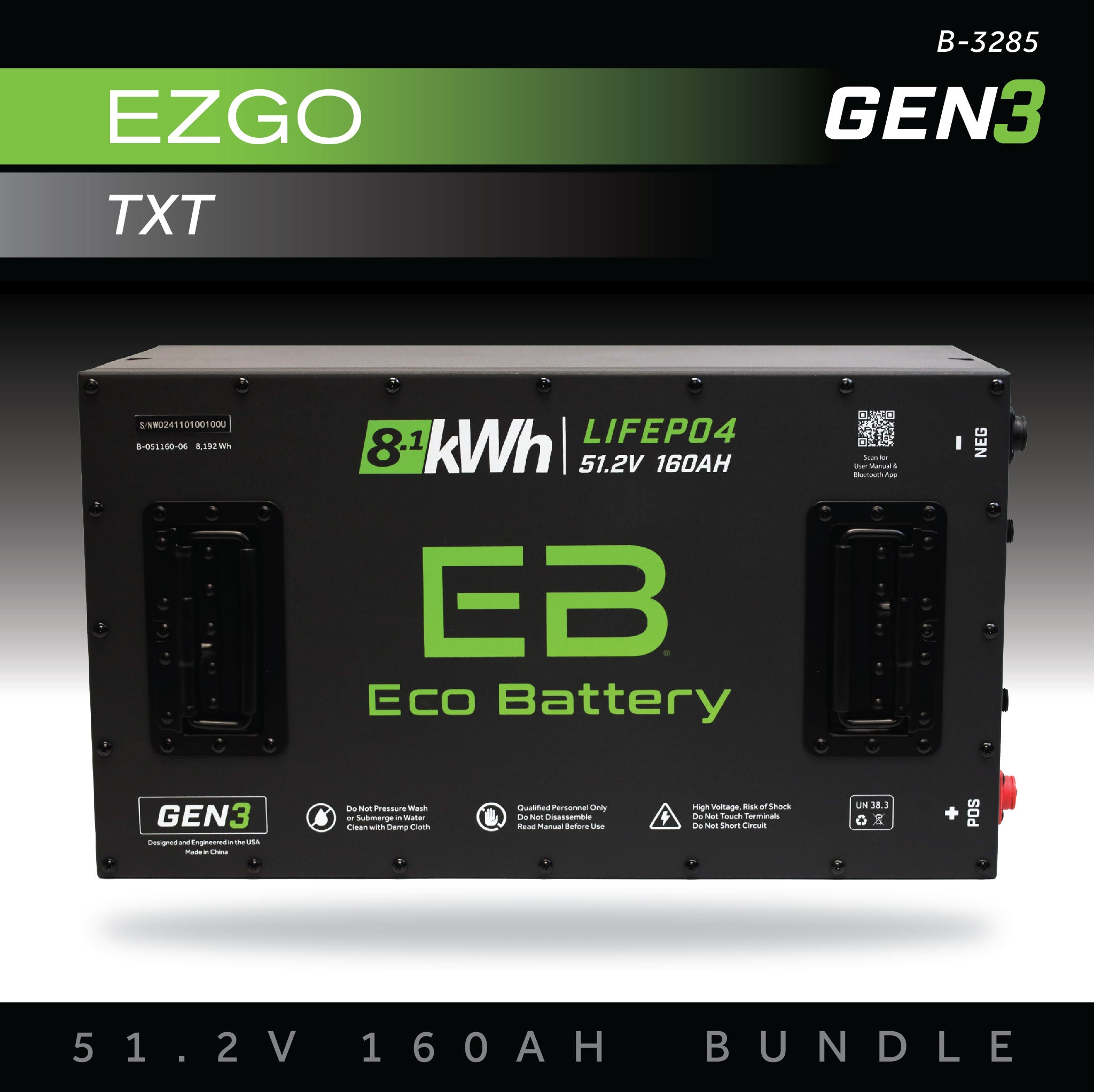 51V 160AH Eco Battery Bundle / EZGO TXT