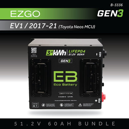 51V 60AH Eco Battery Bundle / Advanced EV EV1 / 2017-21 (Toyota Neos MCU)