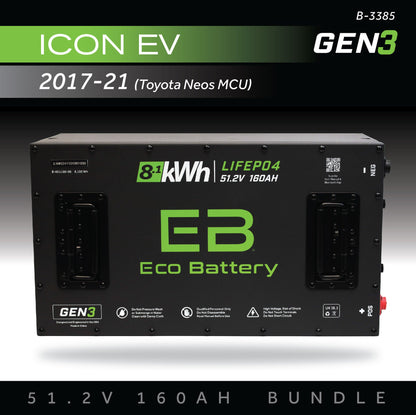 51V 160AH Eco Battery Bundle / ICON EV / 2017-21 (Toyota Neos MCU)