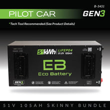 51V 105AH Skinny Battery Bundle / Pilot Car