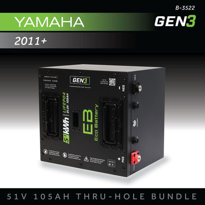 51V 105AH Eco Battery Thru-Hole Bundle / Yamaha Drive 1 & 2 / 2011+
