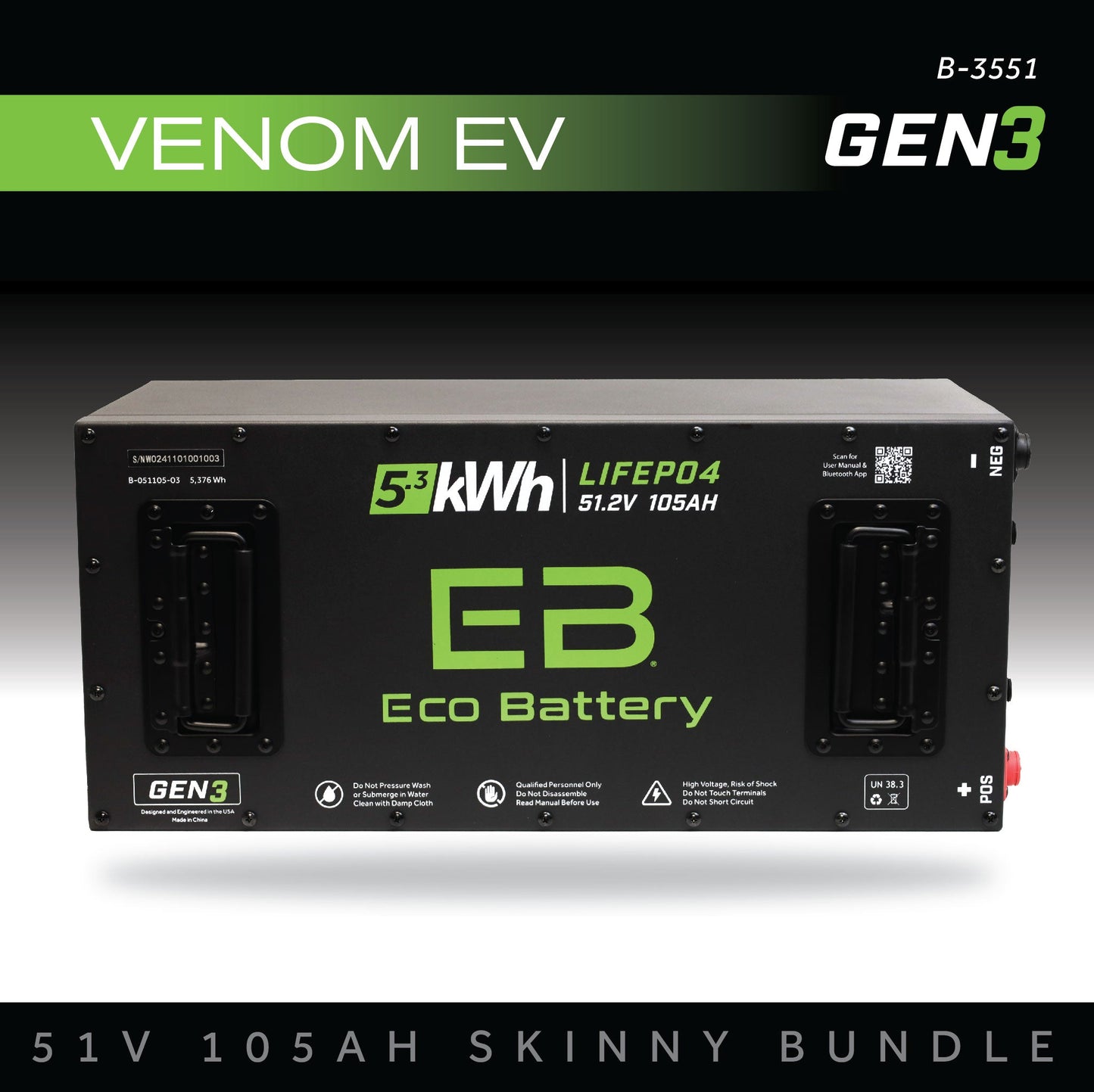 51V 105Ah Eco Battery Bundle Skinny / Venom