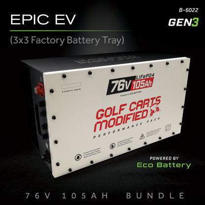 76V 105AH Battery Bundle / Epic EV (3x3 Factory Battery Tray)