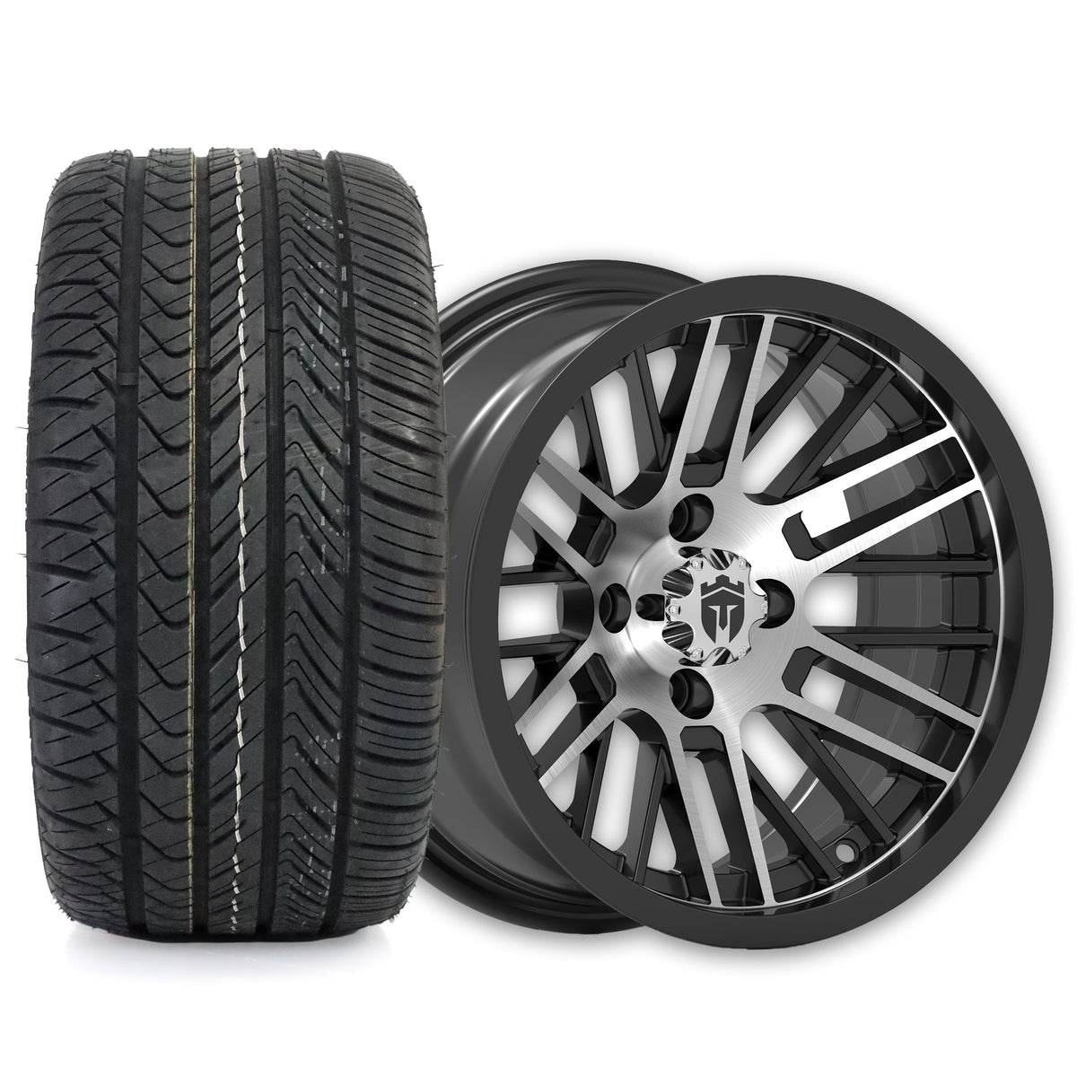 Empire Switch SWGB3 14x7 Gloss Black Machined Face with X Comp Golf H/T Tire