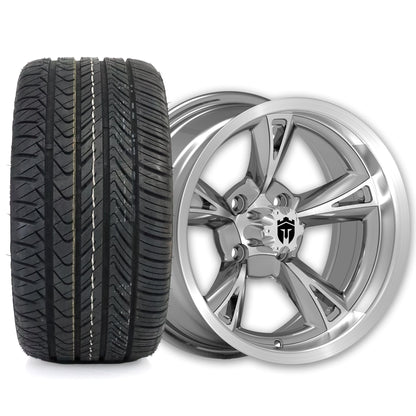 Empire Rodder RD4 14x7 Charcoal Machined Wheel with X Comp Golf H/T Tire