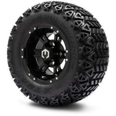 MODZ® 10" Ambush Glossy Black Wheels & Off-Road Tires Combo