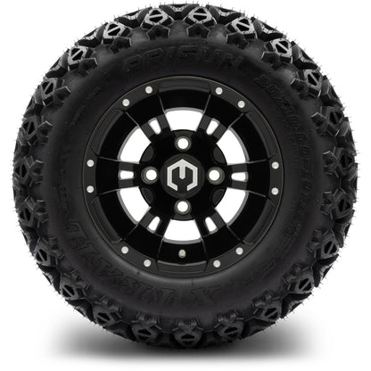 MODZ® 10" Ambush Glossy Black Wheels & Off-Road Tires Combo