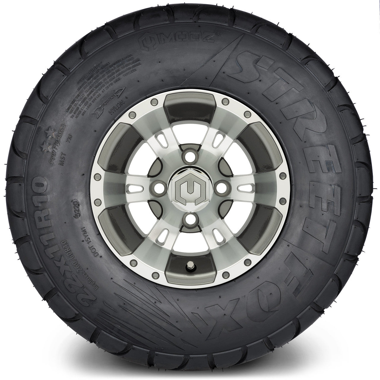 MODZ® 10" Ambush Gunmetal Wheels & Street Tires Combo