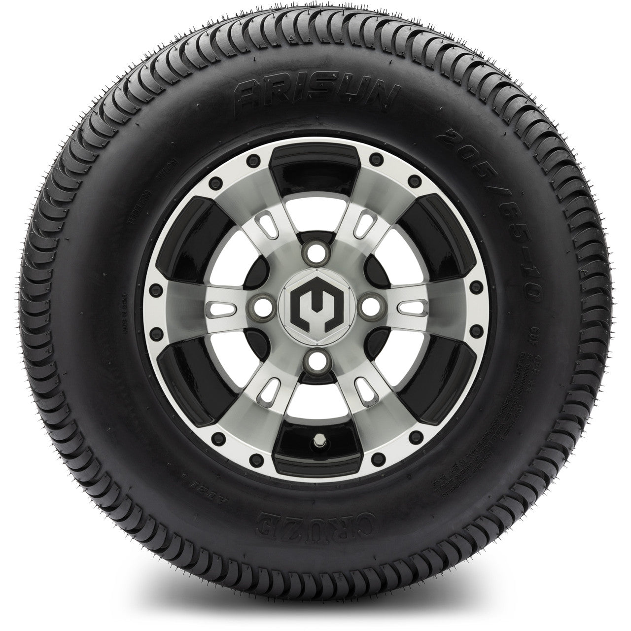 MODZ® 10" Ambush Machined Black Wheels & Street Tires Combo