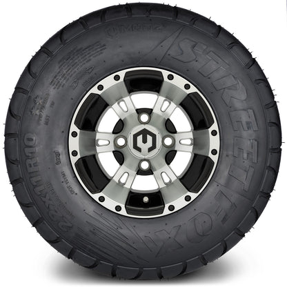MODZ® 10" Ambush Machined Black Wheels & Street Tires Combo