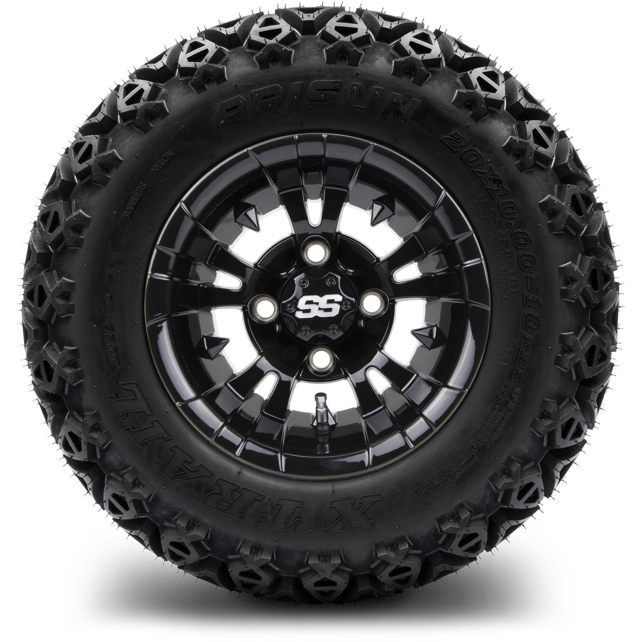 MODZ® 10" Vampire Glossy Black Wheels & Off-Road Tires Combo