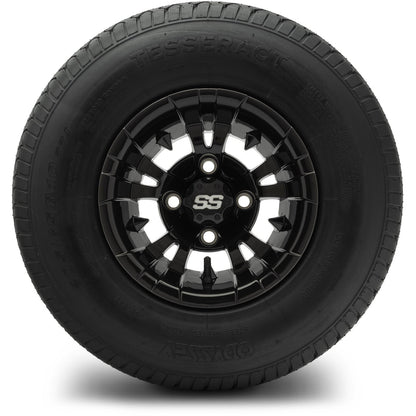MODZ® 10" Vampire Glossy Black Wheels & Street Tires Combo