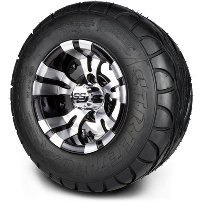 MODZ® 10" Vampire Machined Black Wheels & Street Tires Combo
