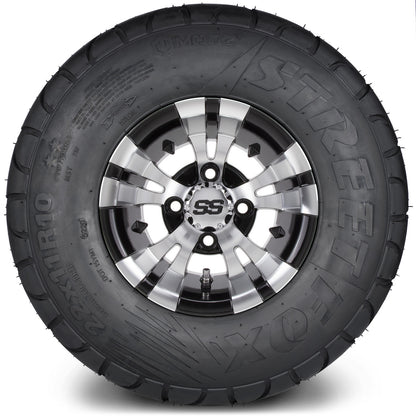 MODZ® 10" Vampire Machined Black Wheels & Street Tires Combo