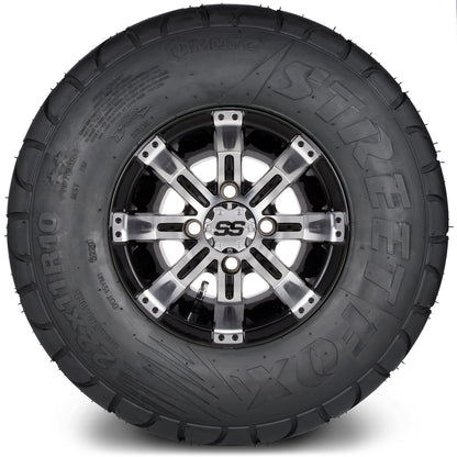 MODZ® 10" Tempest Machined Black Wheels & Street Tires Combo