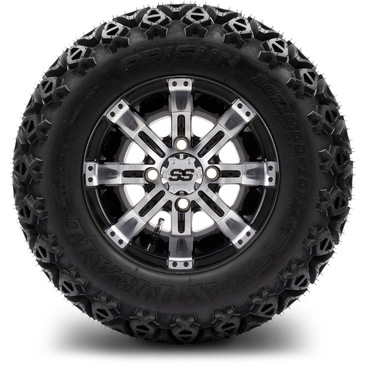 MODZ® 10" Tempest Machined Black Wheels & Off-Road Tires Combo