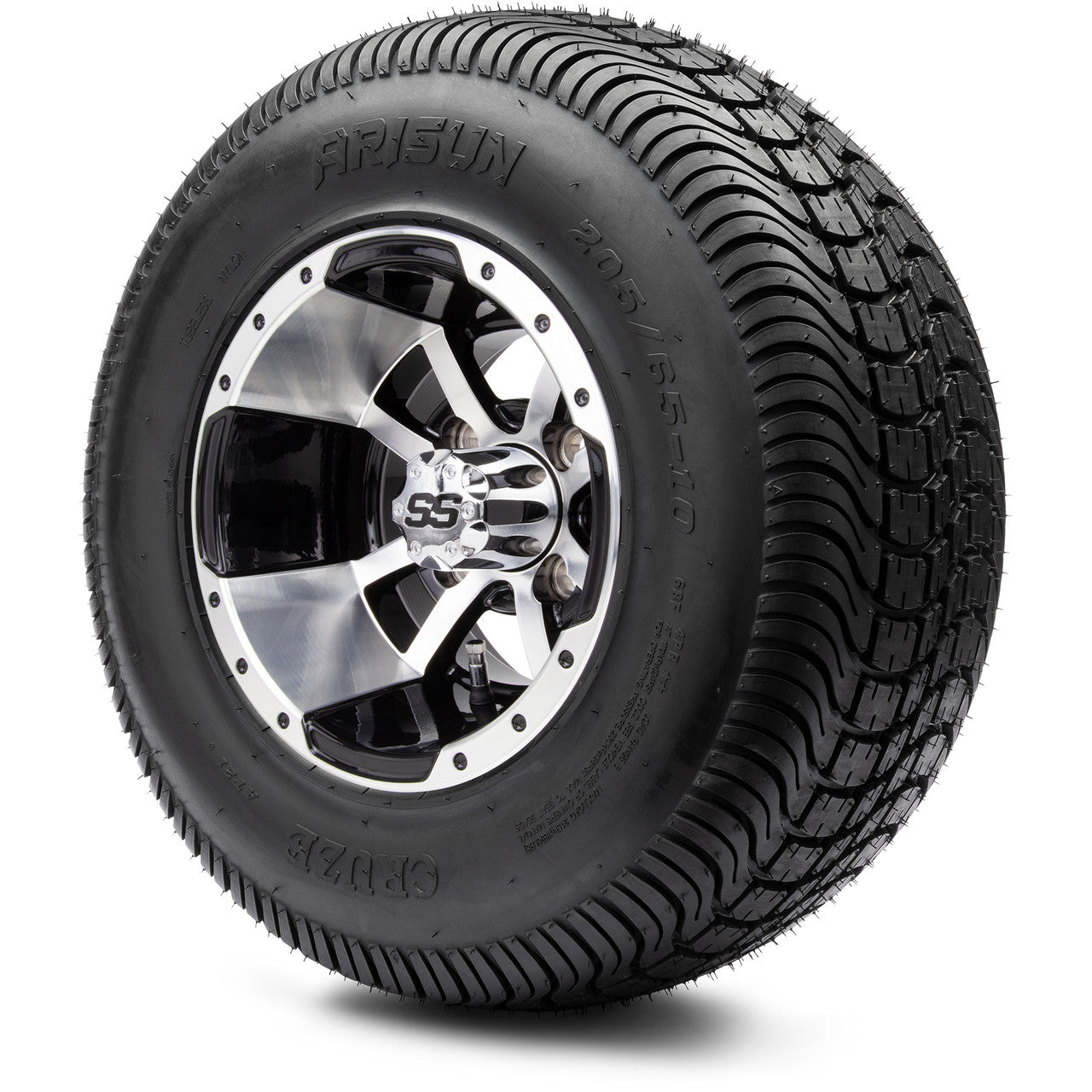 MODZ® 10" Storm Trooper Machined Black Wheels & Street Tires Combo