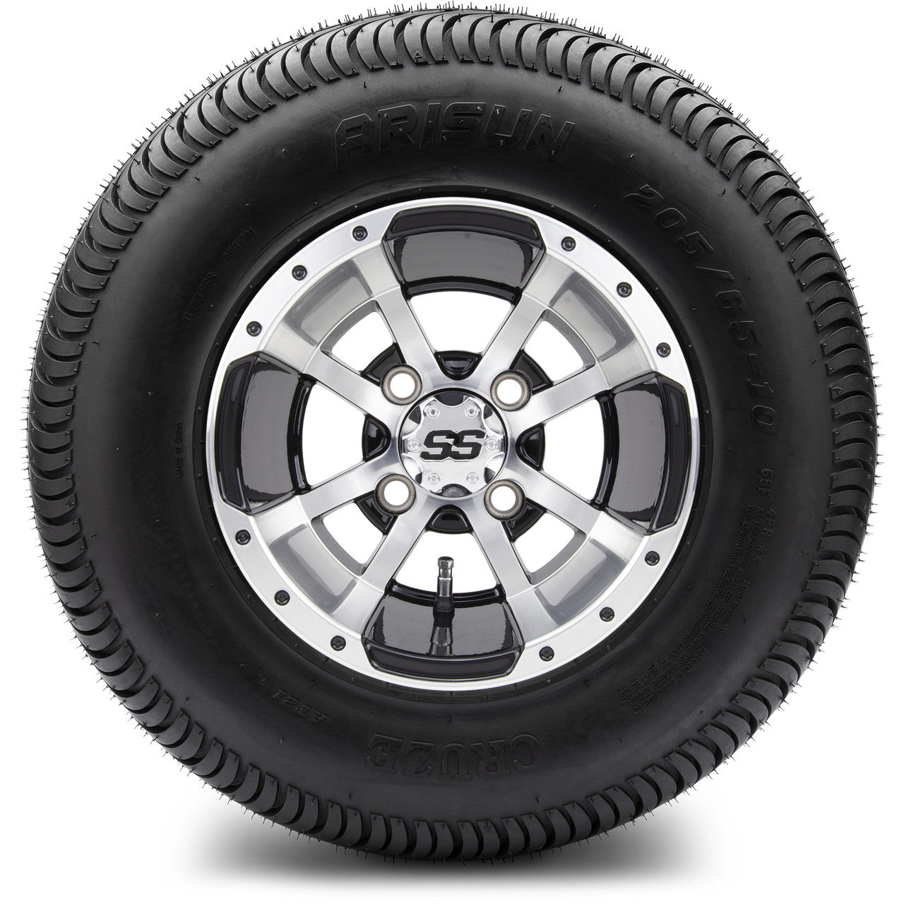 MODZ® 10" Storm Trooper Machined Black Wheels & Street Tires Combo
