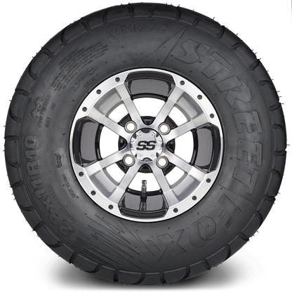 MODZ® 10" Storm Trooper Machined Black Wheels & Street Tires Combo