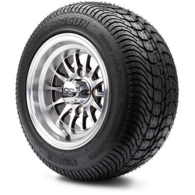 MODZ® 10" Medusa Machined Black Wheels & Street Tires Combo