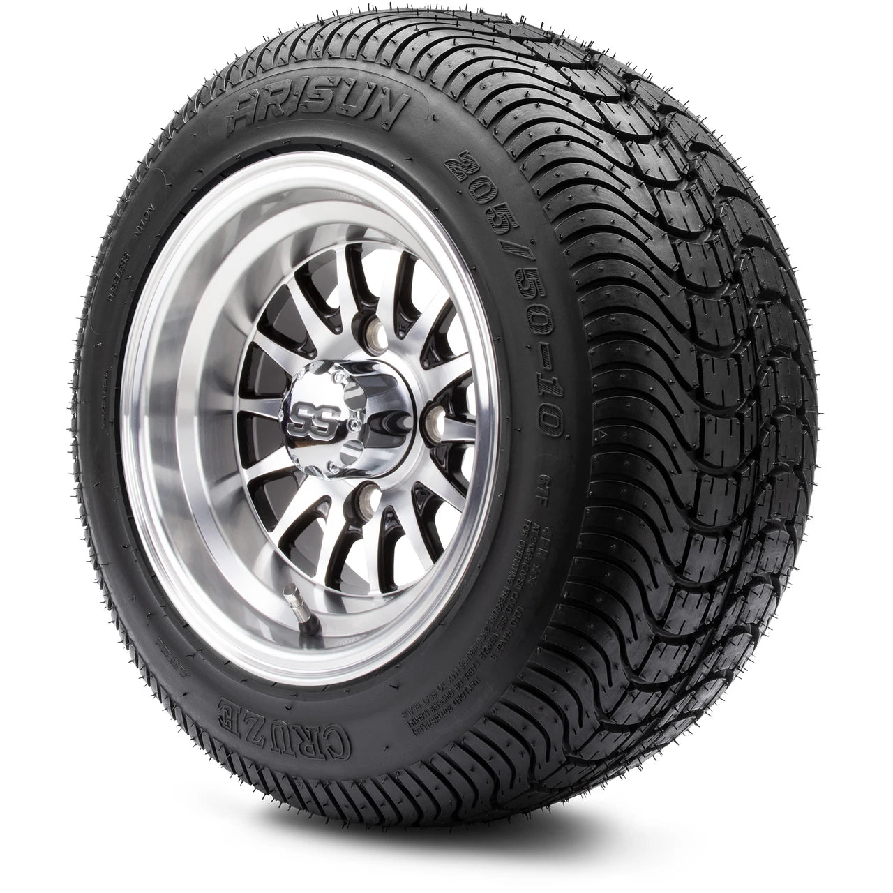 MODZ® 10" Medusa Machined Black Wheels & Street Tires Combo