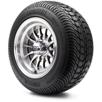 MODZ® 10" Medusa Machined Black Wheels & Street Tires Combo