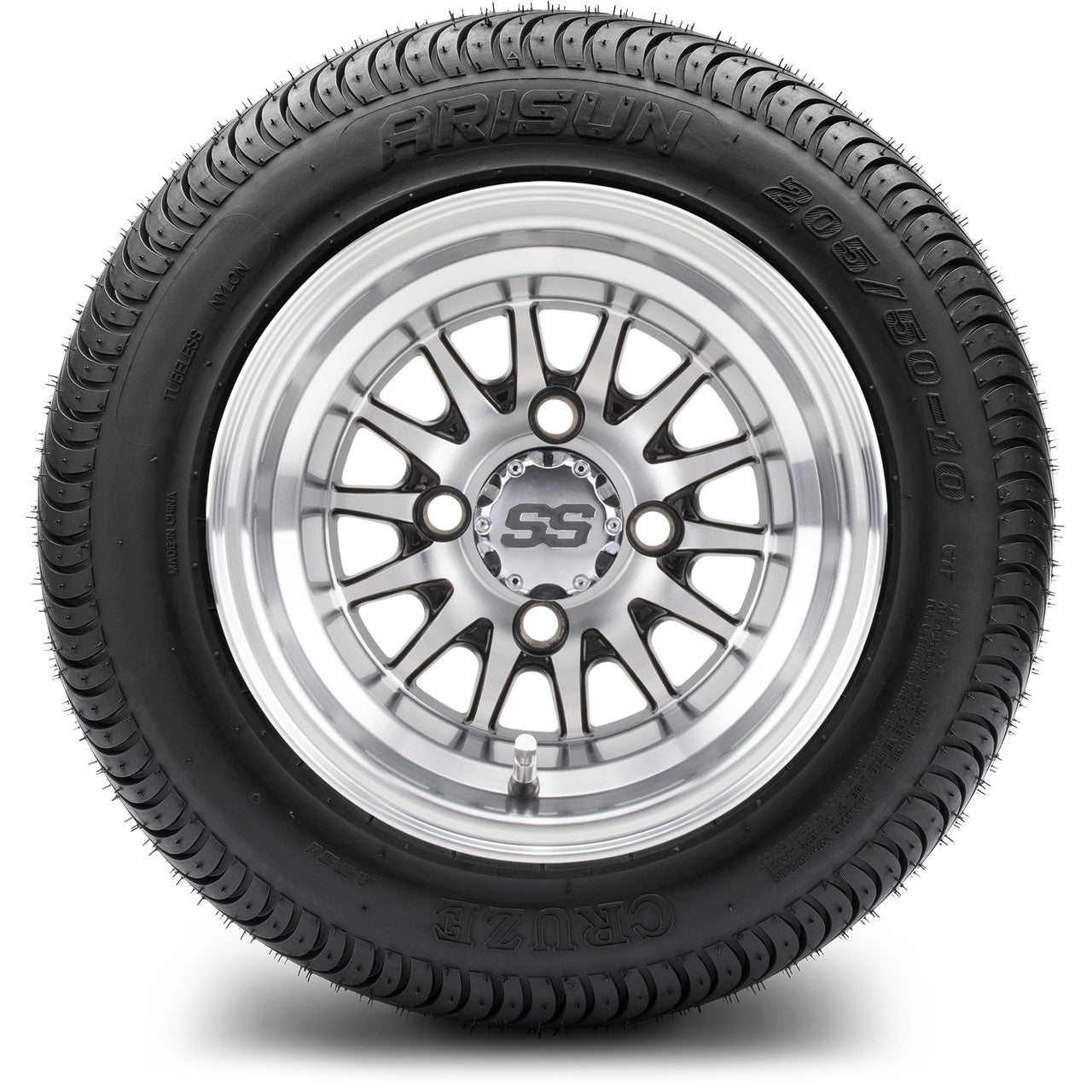 MODZ® 10" Medusa Machined Black Wheels & Street Tires Combo