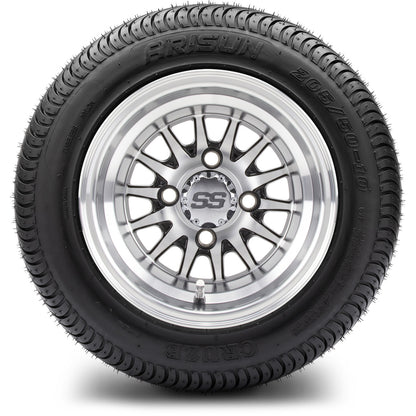 MODZ® 10" Medusa Machined Black Wheels & Street Tires Combo