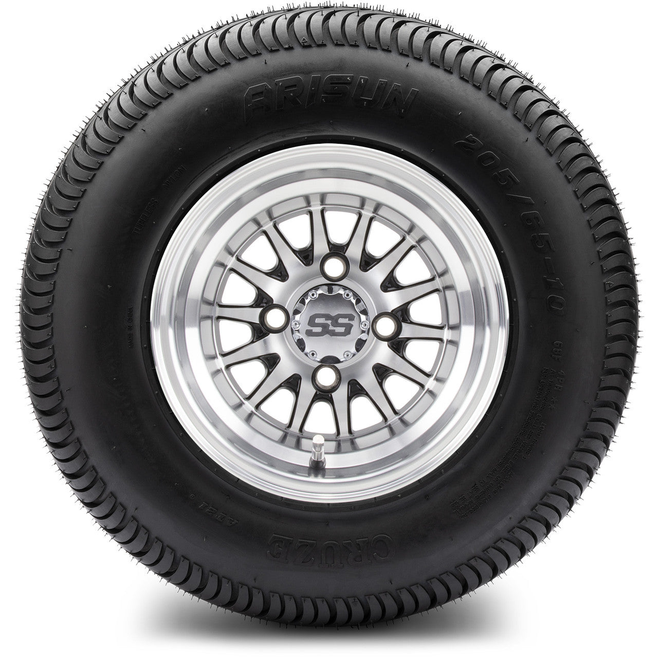 MODZ® 10" Medusa Machined Black Wheels & Street Tires Combo