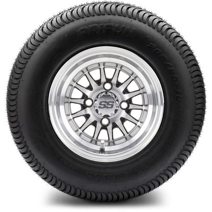 MODZ® 10" Medusa Machined Black Wheels & Street Tires Combo