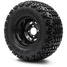 MODZ® 10" Steel D-Window Glossy Black Wheels & Off-Road Tires Combo