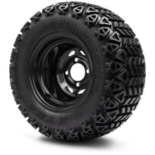MODZ® 10" Steel D-Window Glossy Black Wheels & Off-Road Tires Combo