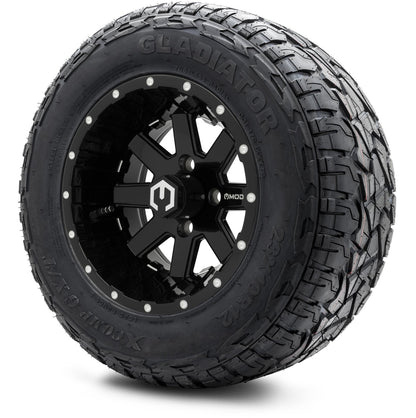 MODZ® 12" Assault Glossy Black with Ball Mill Wheels & Off-Road Tires Combo