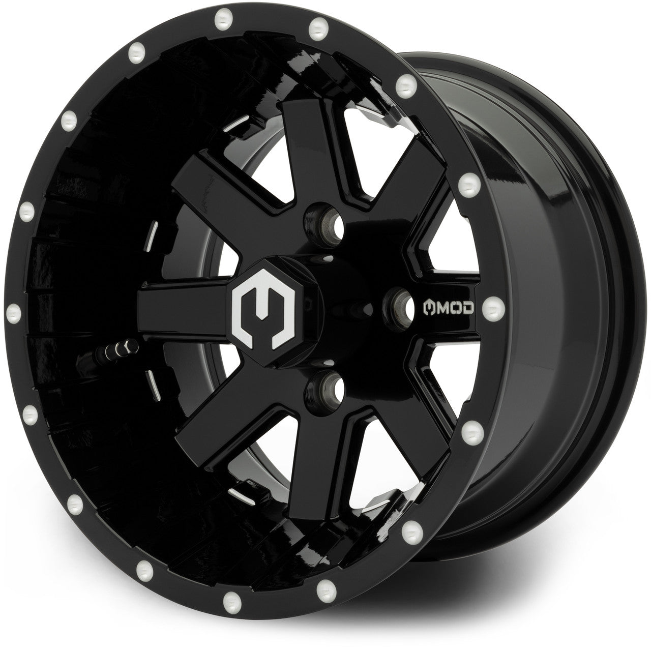 MODZ® Assault Glossy Black 12" Golf Cart Wheel