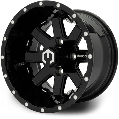 MODZ® Assault Glossy Black 12" Golf Cart Wheel