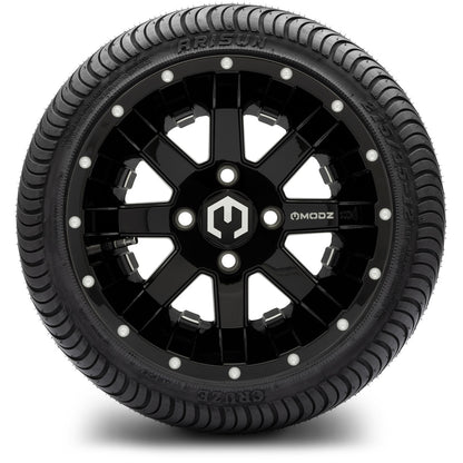 MODZ® 12" Assault Glossy Black with Ball Mill Wheels & Street Tires Combo
