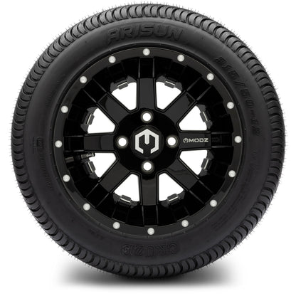 MODZ® 12" Assault Glossy Black with Ball Mill Wheels & Street Tires Combo