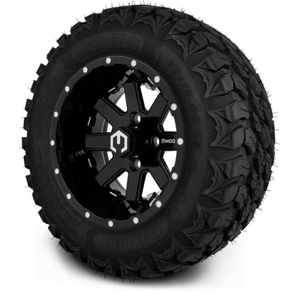 MODZ® 12" Assault Glossy Black with Ball Mill Wheels & Off-Road Tires Combo