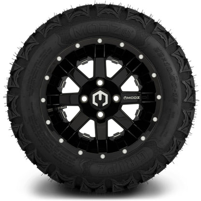 MODZ® 12" Assault Glossy Black with Ball Mill Wheels & Off-Road Tires Combo