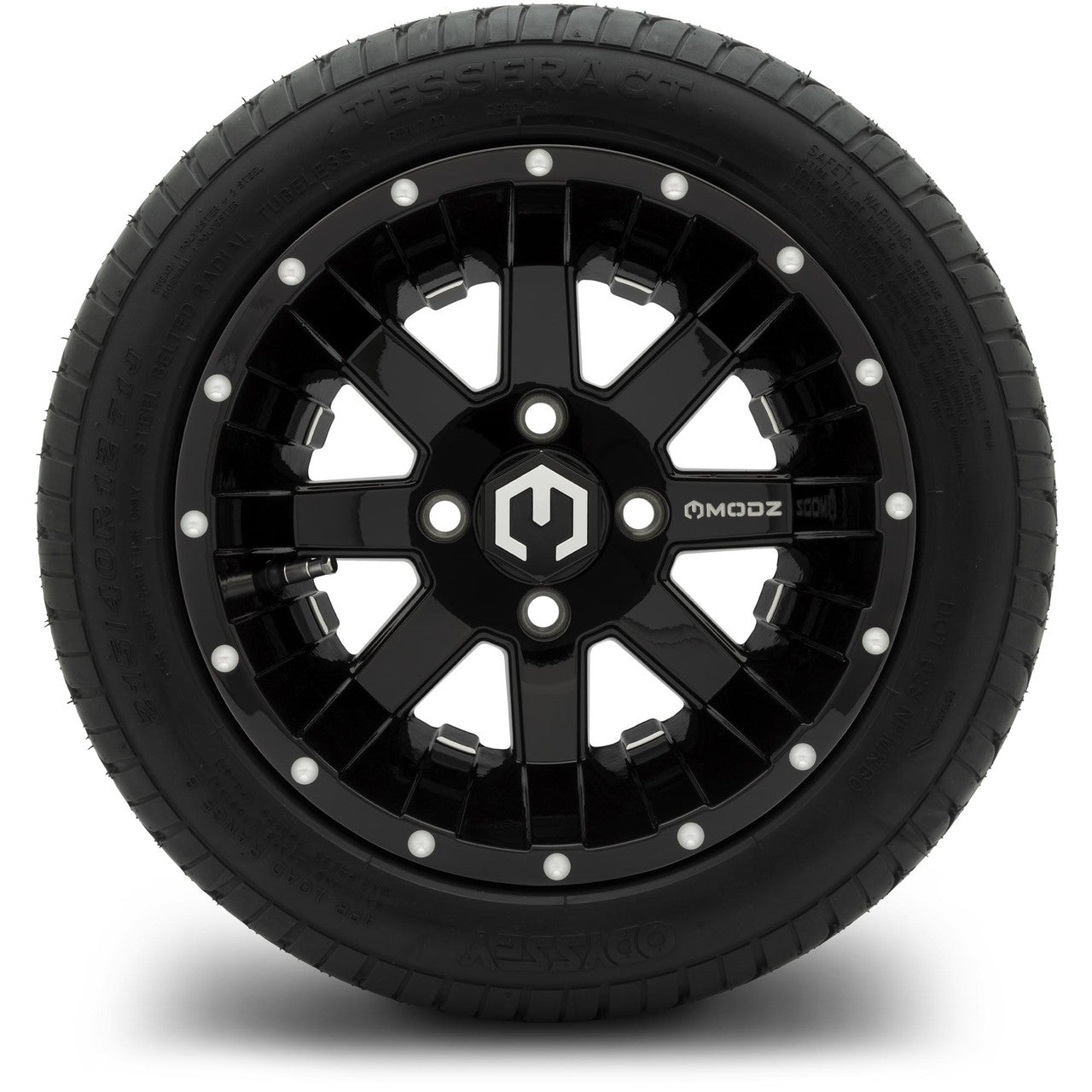 MODZ® 12" Assault Glossy Black with Ball Mill Wheels & Street Tires Combo