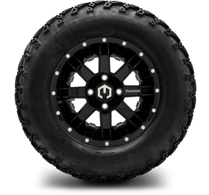 MODZ® 12" Assault Glossy Black with Ball Mill Wheels & Off-Road Tires Combo