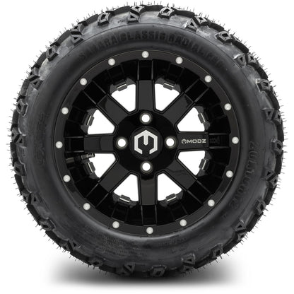 MODZ® 12" Assault Glossy Black with Ball Mill Wheels & Off-Road Tires Combo