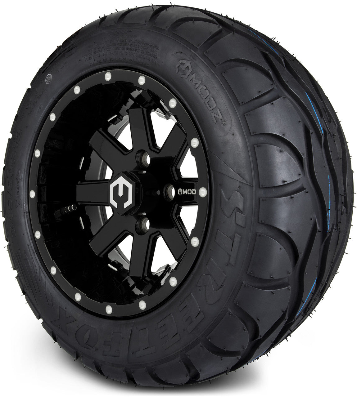 MODZ® 12" Assault Glossy Black with Ball Mill Wheels & Street Tires Combo