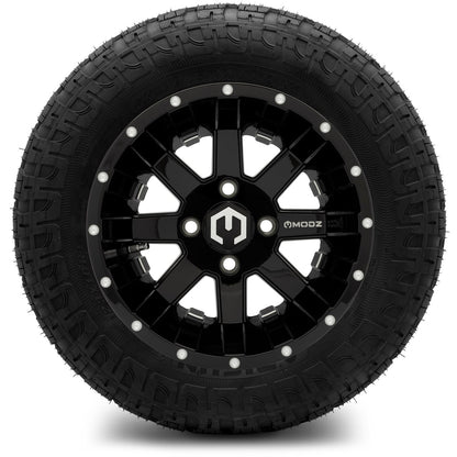 MODZ® 12" Assault Glossy Black with Ball Mill Wheels & Off-Road Tires Combo