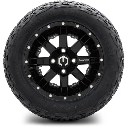 MODZ® 12" Assault Glossy Black with Ball Mill Wheels & Off-Road Tires Combo